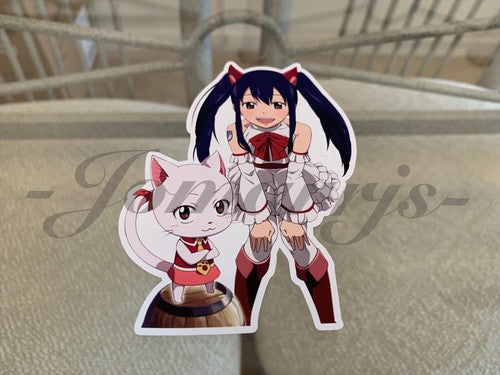 Fairy Tail - Anime - Wendy Marvell & Carla Sticker Vinyl Sign custom