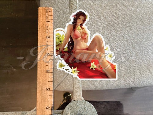 Final Fantasy Anime Aerith Gainsborough Bikini Sun Fun Sticker Decals ff 7 vii b