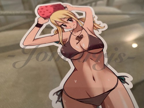 Fairy Tail - Anime - Lucy Heartfilia b. Bikini Sun Fun Sticker Vinyl Decal Sign