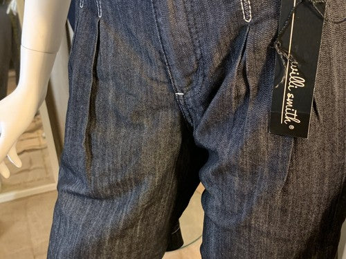 NWT WILLI SMITH Women's BLUE Denim Jeans Shorts Sz: 8 & Silver Belt