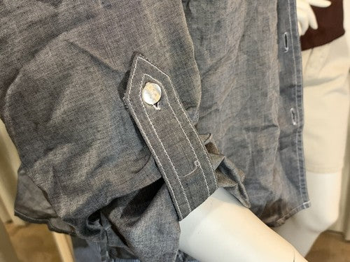 Liz Claiborne Lizwear Jean Shirt Womens Gray Size Medium Button Up Cotton