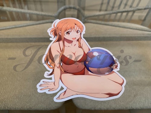 Sword Art Online - Anime- Asuna Yuuki b. Bikini Sun Fun Sticker Vinyl Decal SAO