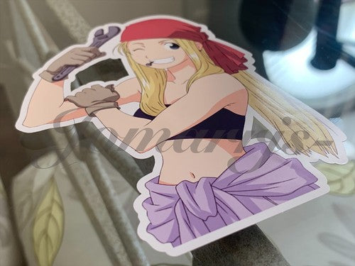 Fullmetal Alchemist Anime - Winry Rockbell Custom Colored Sticker Decal manga