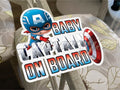 Captain America Baby on Board Sticker Marvel Comics Avengers Patriotic Chibi