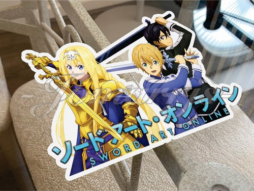 Sword Art Online Anime Alice Schuberg Kirito Eugeo Group Custom Sticker SAO