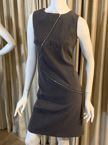 Kupcake Women’s Sleeveless Charcoal Gray Zipper Dress Sz 10 Sheath NWT