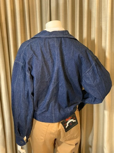 West Bay Sportswear Vintage Loose Fit Jean Denim Women’s Jacket Size P Retro