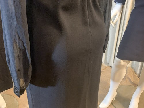 St. John Couture Collection Wool Silk Sheer Sheath Stretch Cocktail Dress - $995