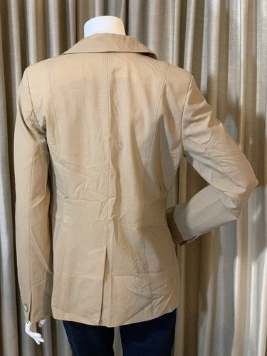 LIZ CLAIBORNE Women's Size 10 Wool 3 Button Beige Camel Tan Blazer Jacket
