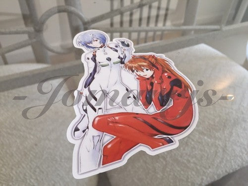 Neon Genesis Evangelion Anime Rei Ayanami & Asuka Langley Sticker Decal shinji