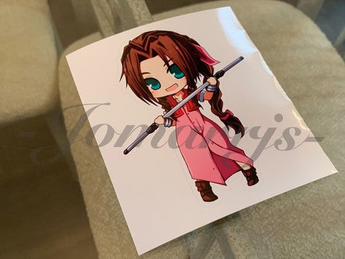 Final Fantasy - Anime - Aerith Gainsborou Chibi Custom Sticker Decals #3 ff7