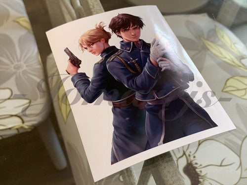 Fullmetal Alchemist - Anime - Roy Mustang & Riza Hawkeye Sticker Decal manga