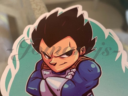 Dragon Ball Z - Anime - Prince Vegeta Chibi Custom Sticker Decal Sign manga