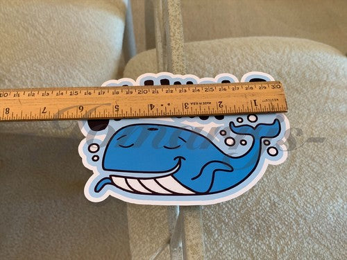 Funny “Oh Whale (Well)” Tailgating Cartoon Bumper Sticker Decal witty