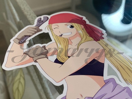 Fullmetal Alchemist Anime - Winry Rockbell Custom Colored Sticker Decal manga