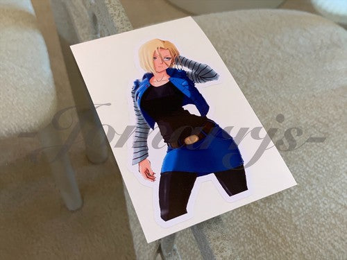 Dragon Ball Z Anime Android 18 Custom Colored Sexy Fun Sticker Decal Vinyl DBZ