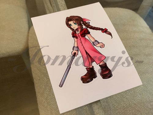 Final Fantasy - Anime - Aerith Gainsborou Chibi Custom Sticker Decals #2 ff7
