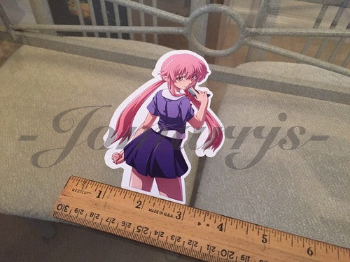 Future Diary - Anime - Yuno Gasai Sticker Decal Vinyl binder laptop nikki mirai
