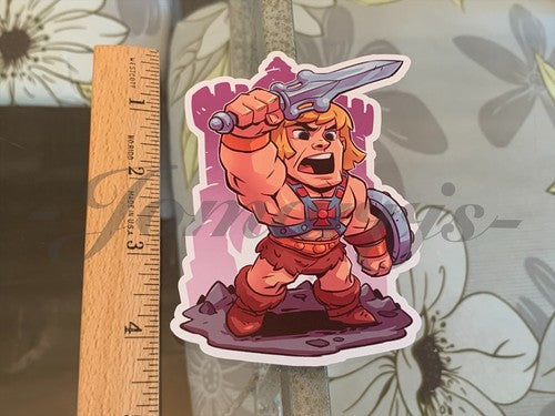 He-Man - Anime - He Man Prince Adam Chibi Custom Sticker Decal Sign dc comic