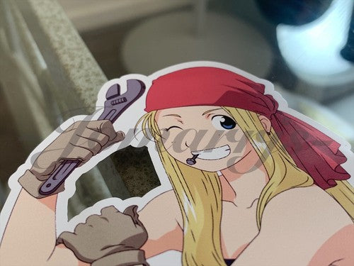 Fullmetal Alchemist Anime - Winry Rockbell Custom Colored Sticker Decal manga