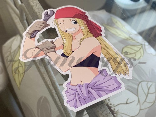 Fullmetal Alchemist Anime - Winry Rockbell Custom Colored Sticker Decal manga