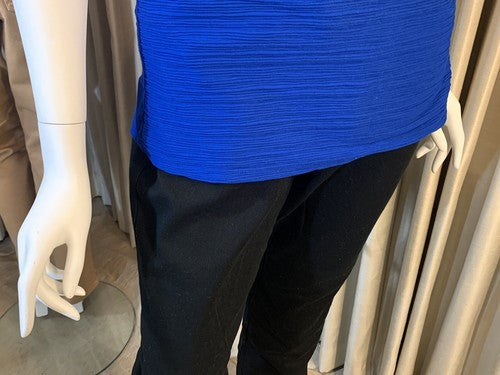 INC International Concepts Blue Ribbed Crew Neck Sleeveless Shirt Top  L Blouse