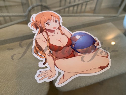 Sword Art Online - Anime- Asuna Yuuki b. Bikini Sun Fun Sticker Vinyl Decal SAO
