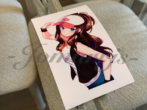 Pokemon - Anime - Hilda Touko Custom Sticker Decal Vinyl manga a.