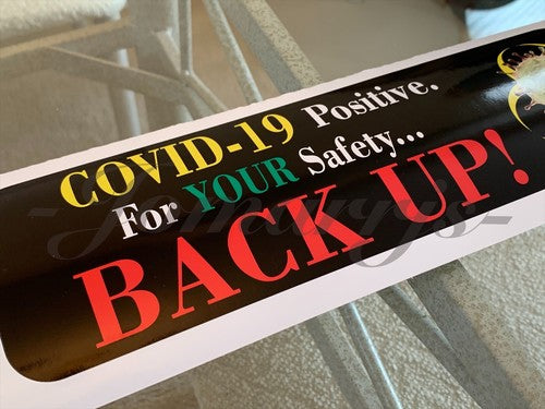 Funny Corona Covid Tailgating Bumper Sticker Decal Back Up! Social Distancing #2