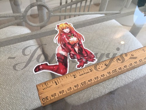 Neon Genesis Evangelion Asuka Langley Kneeling Sticker Decal