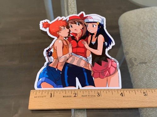Pokemon Anime Misty Kasumi May Haruka & Dawn Hikari Sticker Decal bikini sun fun