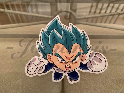 Dragon Ball Z Vegeta (g.) Blue Chibi Sticker Vinyl Sign Comic DBZ super saiyans