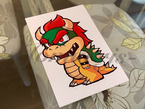 Super Mario - Anime - Bowser Chibi Custom Sticker Decal Vinyl #1 nintendo galaxy