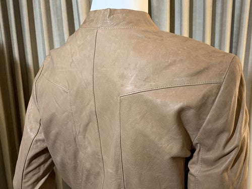 NWT Haute Hippie Women’s Light Brown Soft Lamb Leather Jacket Silk Lined Sz M