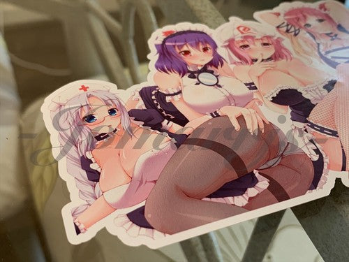 Touhou Anime Eirin, Kanako, Yuyuko, Byakuren, Yukari Custom Sticker Decal ecchi