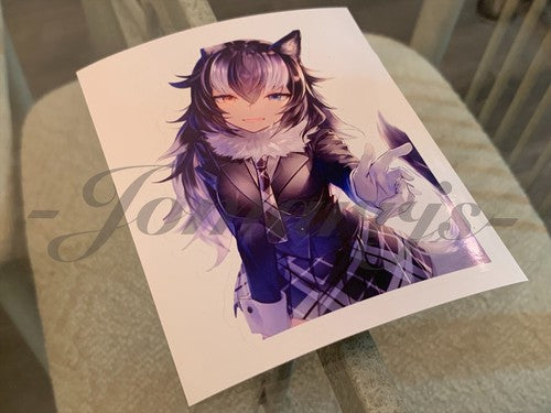 Kemono Friends - Anime - Gray Wolf Custom Sticker Decal Vinyl laptop b