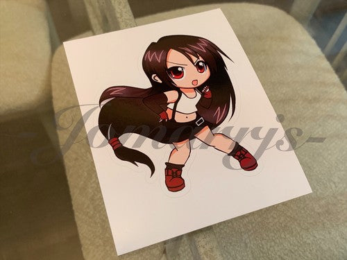 Final Fantasy - Anime - Tifa Lockhart Chibi Custom Sticker Decals #2 ff7 vii