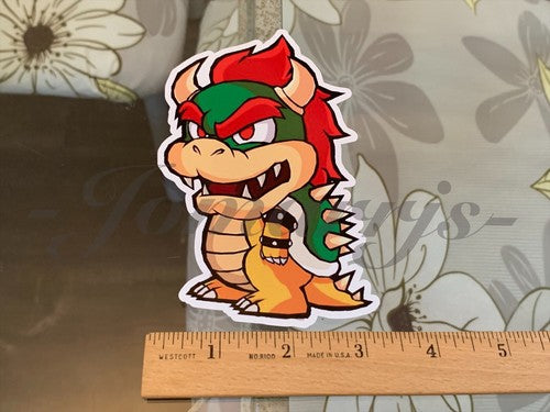 Super Mario - Anime - Bowser Chibi Custom Sticker Decal Vinyl #1 nintendo galaxy