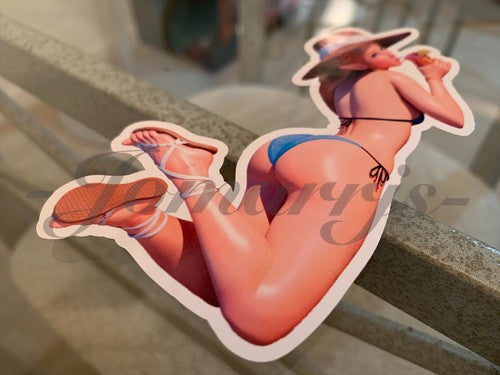 The Legend Of Zelda - Anime - Princess Zelda Bikini Sun Fun Sticker Decal #1
