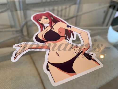 Fairy Tail - Anime - Erza Scarlet b. Bikini Sun Fun Sticker Vinyl Decal Sign