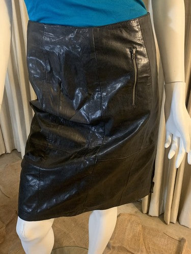 Halogen Black Genuine Luxury Fine Leather Lined Skirt Sz 10 NWT MSRP $228