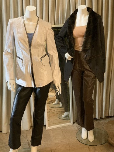 Dawn Levy White Soft Genuine Luxury Leather Designer Jacket Sz M NWT MSRP $895