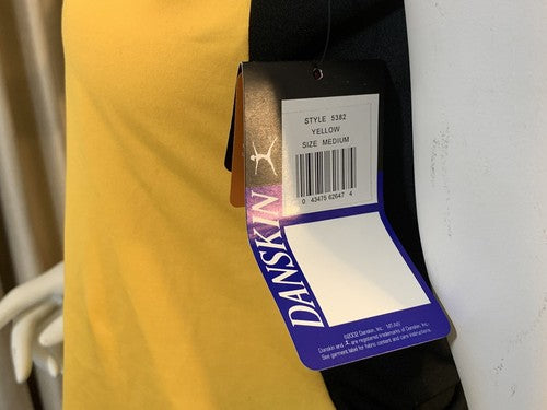 Danskin Women's Sleeveless M Yellow Black Tank Top Athletic Wear Activewear NWT