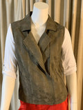 NWT Hinge Olive Tarmac Medium Vest Brown Asymmetrical Zipper Sleeveless