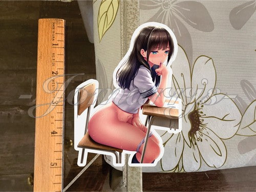 Anime Pin Up Girl 23 "Distractive Desires" Sticker lewd sexy oppai ecchi waifu