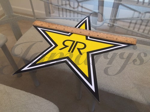 1~ Large 12" Authentic Rockstar Energy Drink Sticker Decal Sign Logo Moto Racing