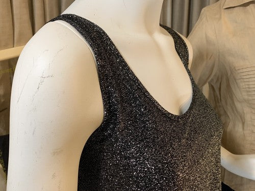NWT Olivia Sky Women's Silver Metallic Shimmer Tank Sz M
