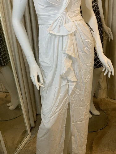 BCBGMAXAZRIA Women’s White One Shoulder Front Slit Maxi Sun Dress NWT MSRP $288