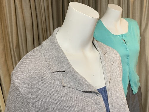Style & Co Petite Women Long Sleeve Metallic Knit Top Button Shirt Cardigan M