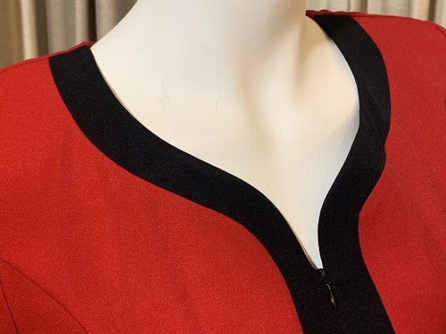 Lois Snyder Dani Max Women’s Zip Up Dress Skirt Red Black Business Sz 6 MSRP $88